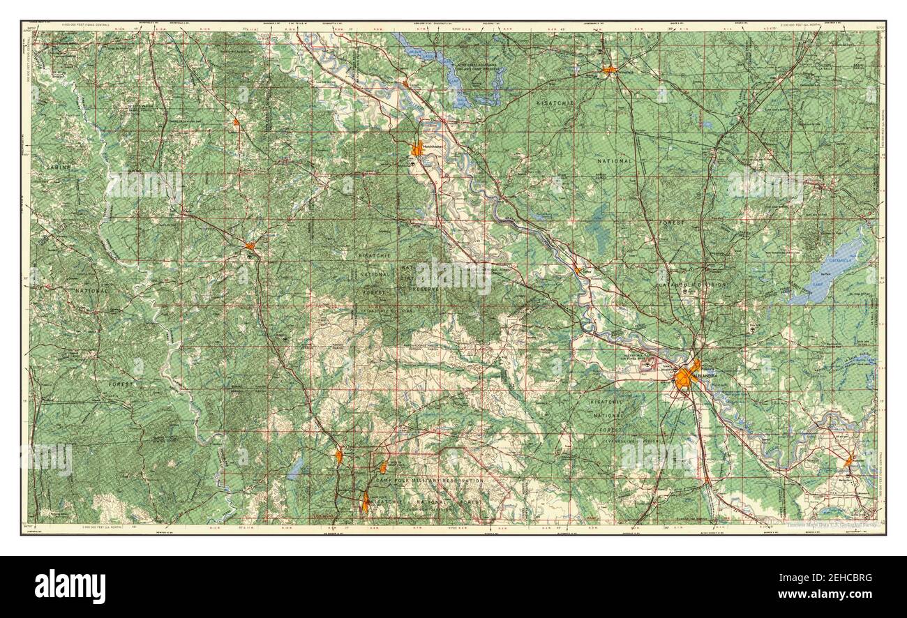 Alexandria, Louisiana, map 1955, 1250000, United States of America by