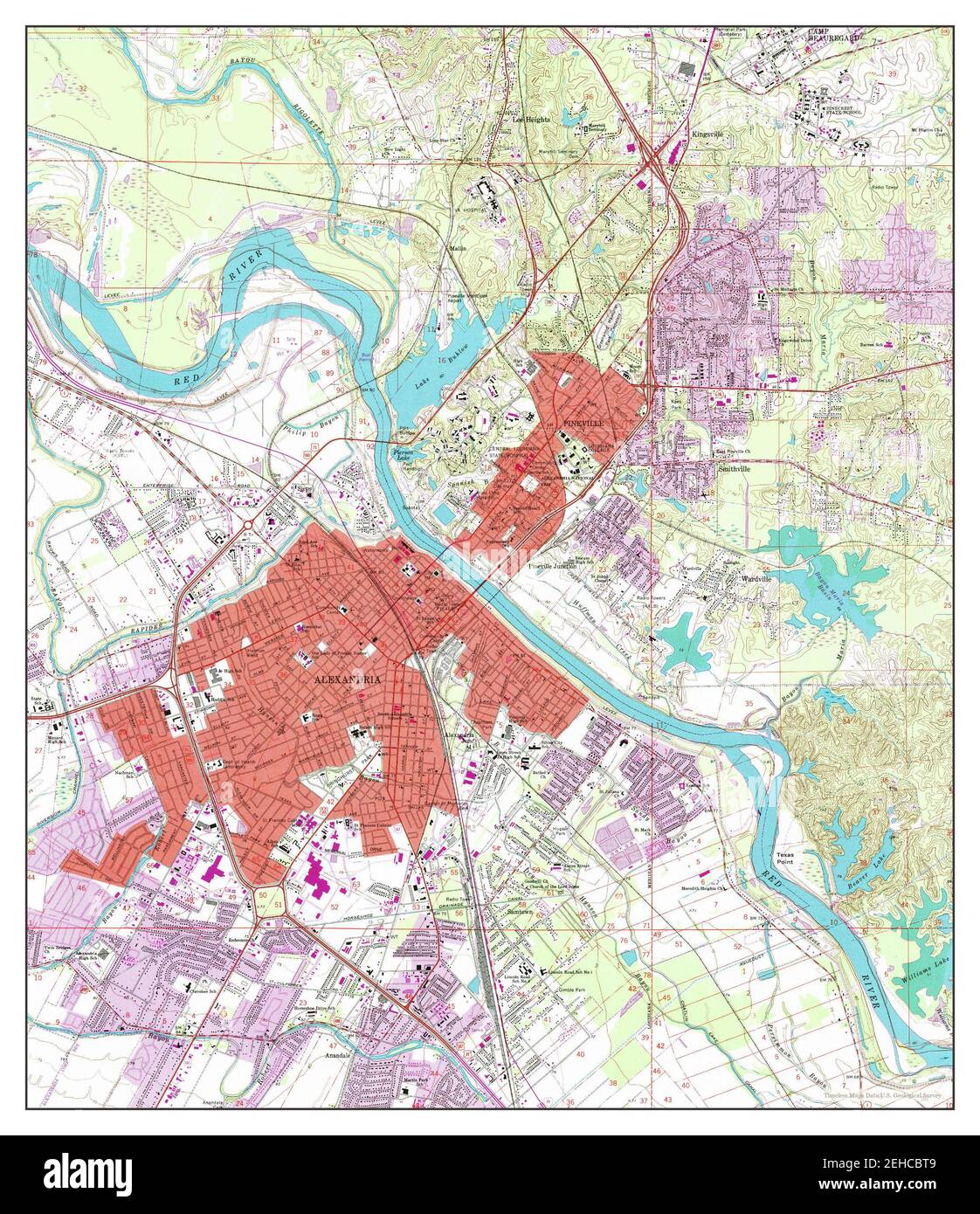 Alexandria, Louisiana, map 1972, 1:24000, United States of America by 
