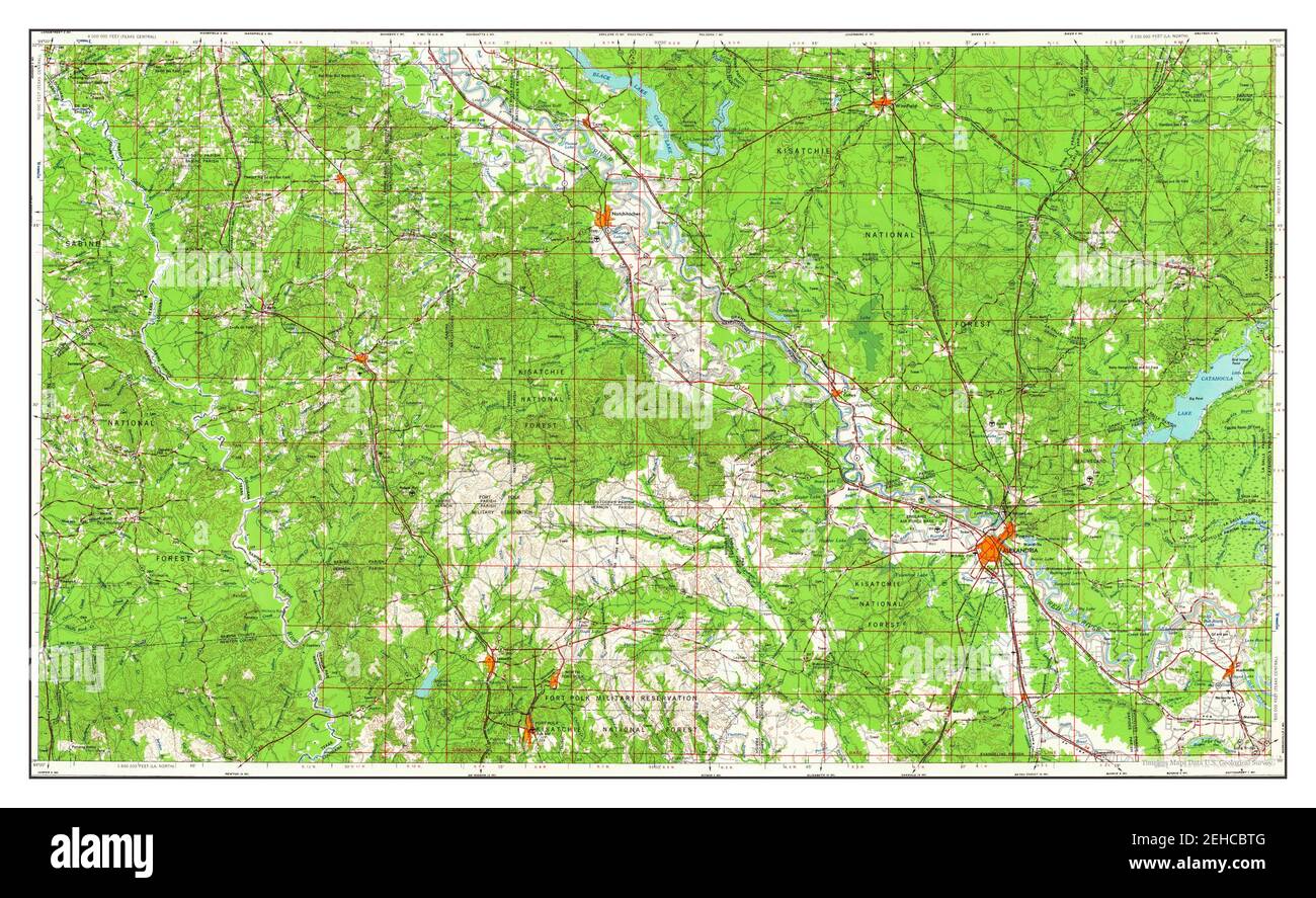 Alexandria, Louisiana, map 1953, 1250000, United States of America by