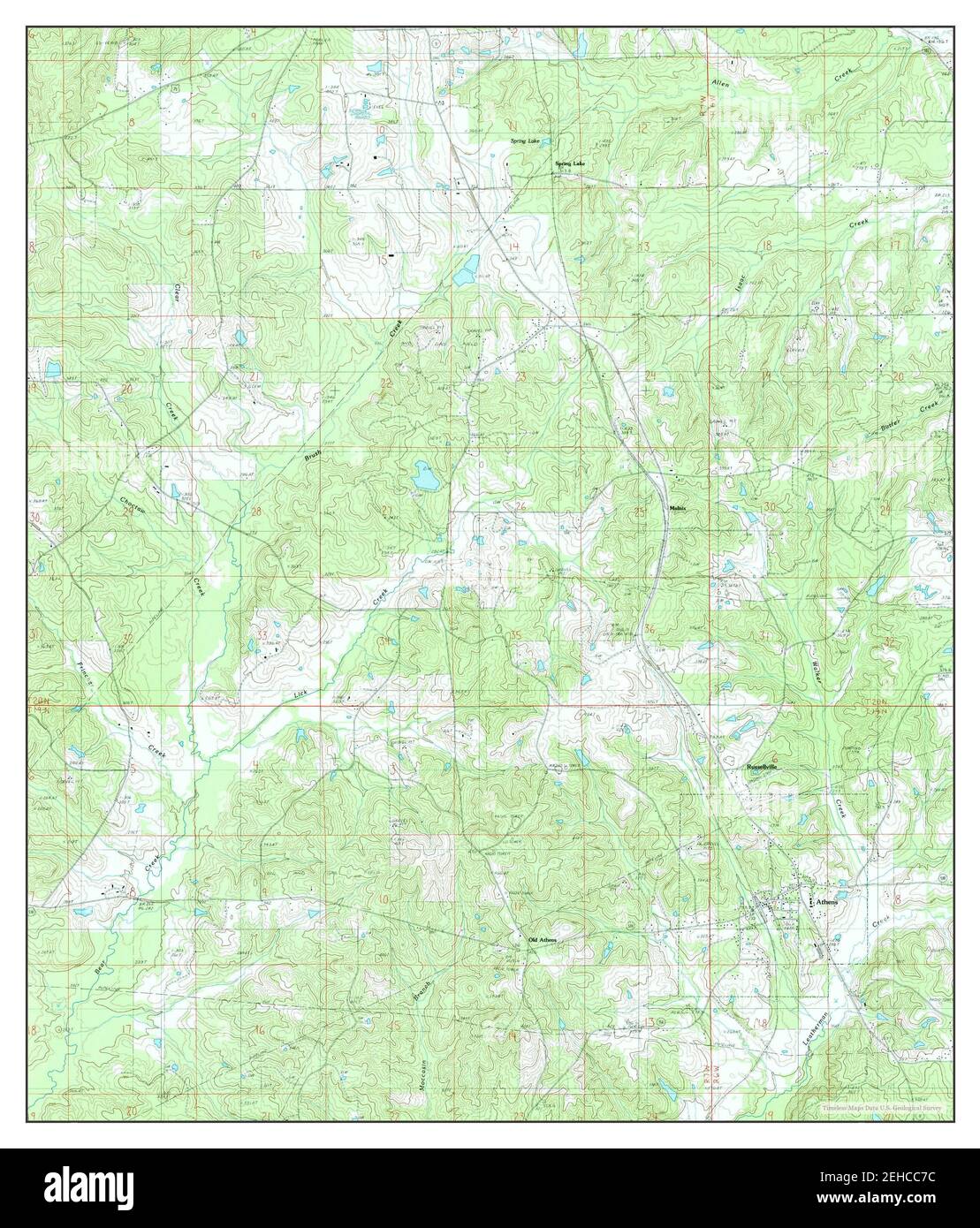 Athens, Louisiana, map 1986, 124000, United States of America by