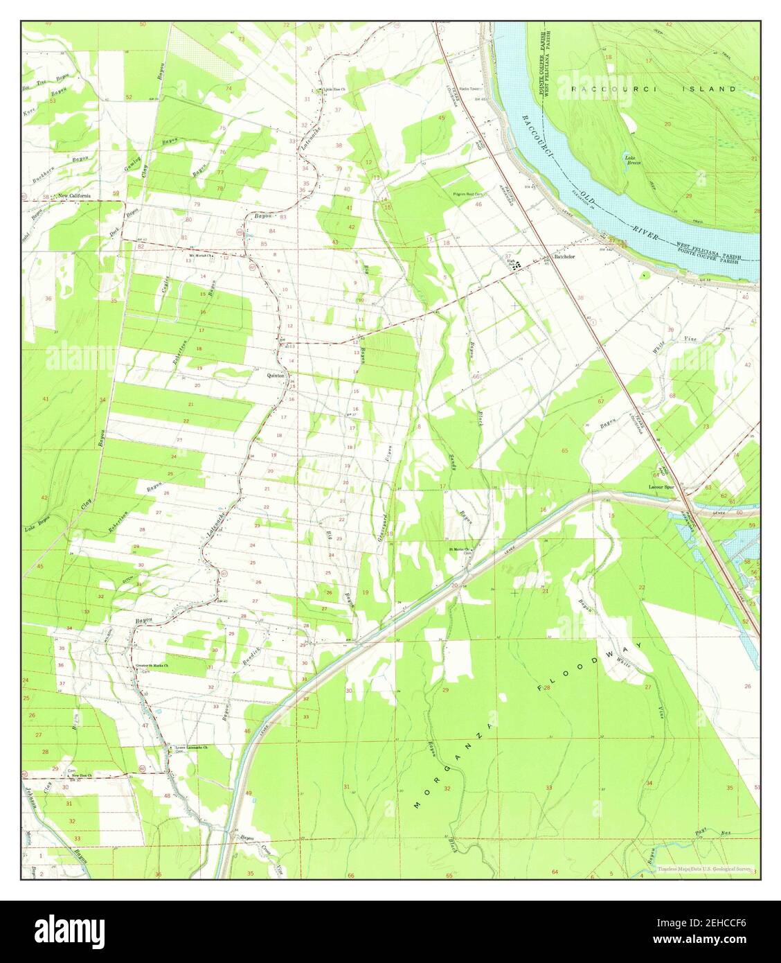 Batchelor, Louisiana, map 1965, 124000, United States of America by