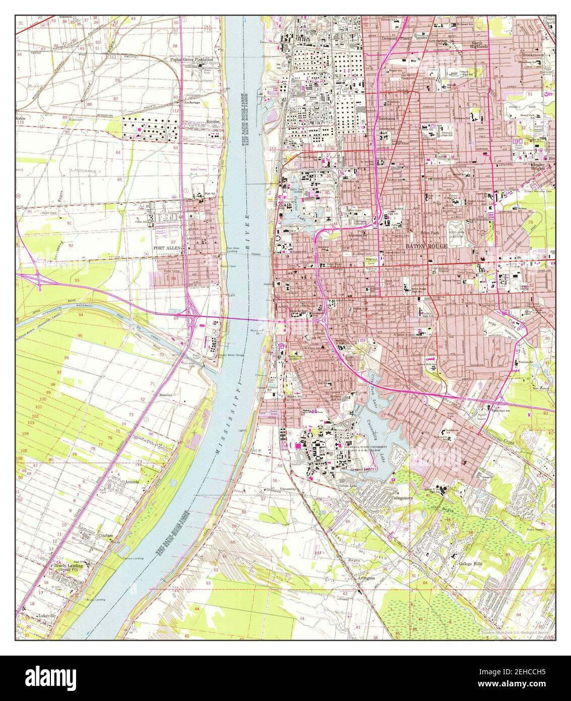 Baton Rouge West, Louisiana, map 1963, 124000, United States of