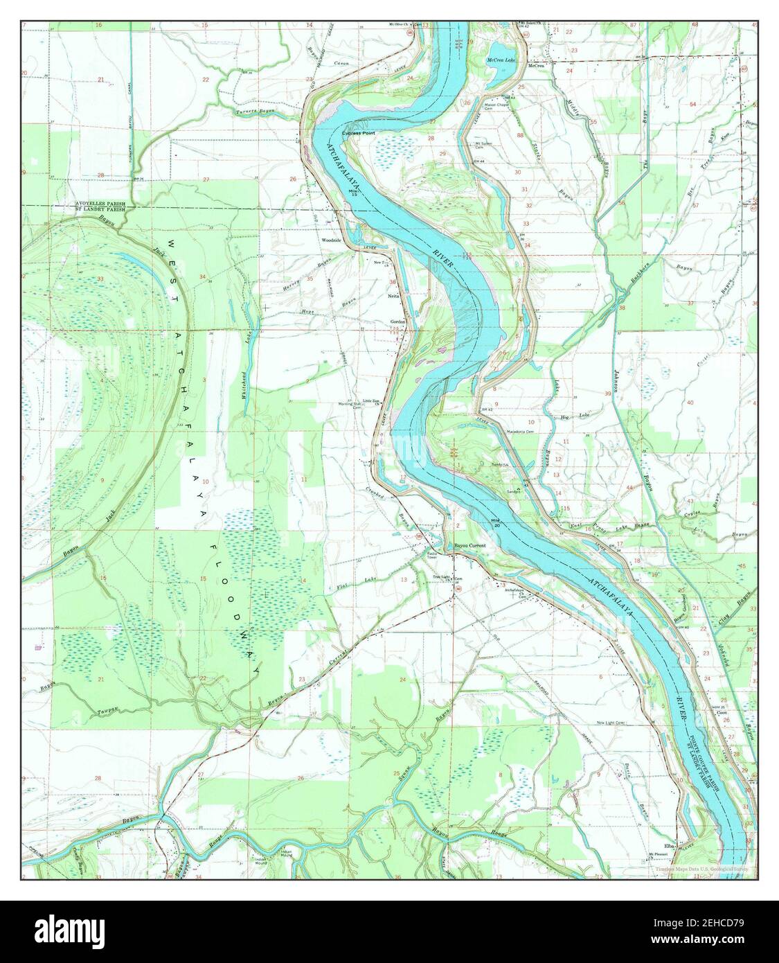 Bayou Current, Louisiana, map 1969, 124000, United States of America