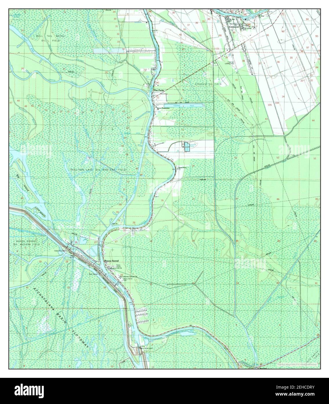Bayou Sorrel, Louisiana, map 1992, 124000, United States of America by
