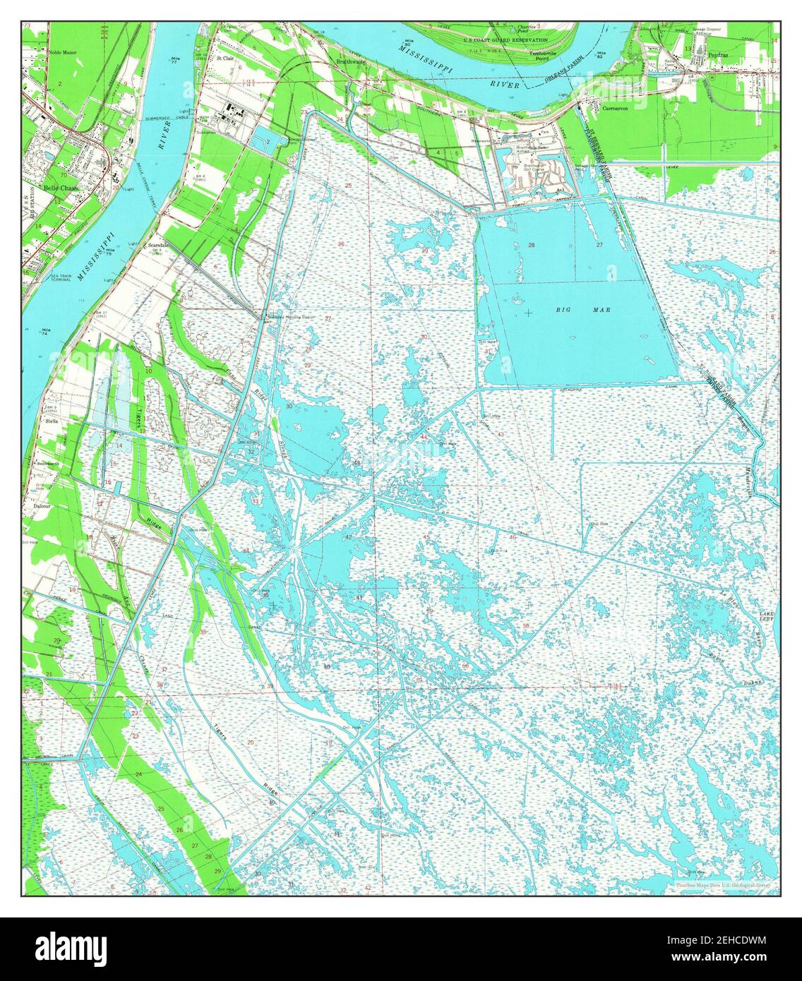 Belle Chasse, Louisiana, map 1966, 124000, United States of America by