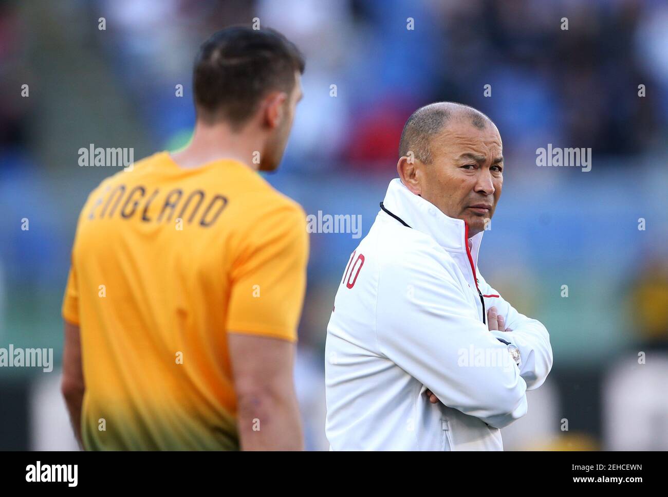 Rugby Union -  Six Nations Championship - Italy vs England - Stadio Olimpico, Rome, Italy - February 4, 2018   England head coach Eddie Jones during the warm up before the match     REUTERS/Alessandro Bianchi Stock Photo