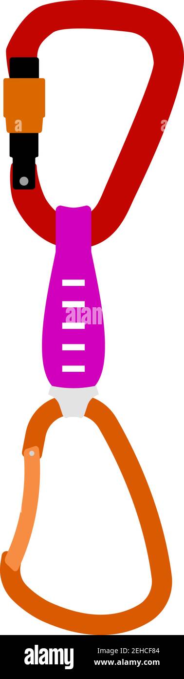 Alpinist Quickdraw Icon. Flat Color Design. Vector Illustration. Stock Vector
