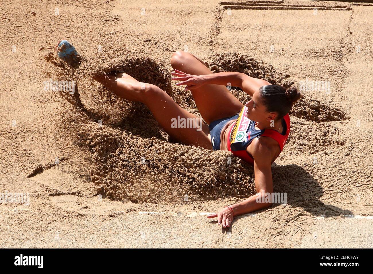 2018 European Championships - Women's Long Jump Qualifying - Olympic Stadium, Berlin, Germany - August 9, 2018  Ivana Spanovic of Serbia in action  REUTERS/Michael Dalder Stock Photo