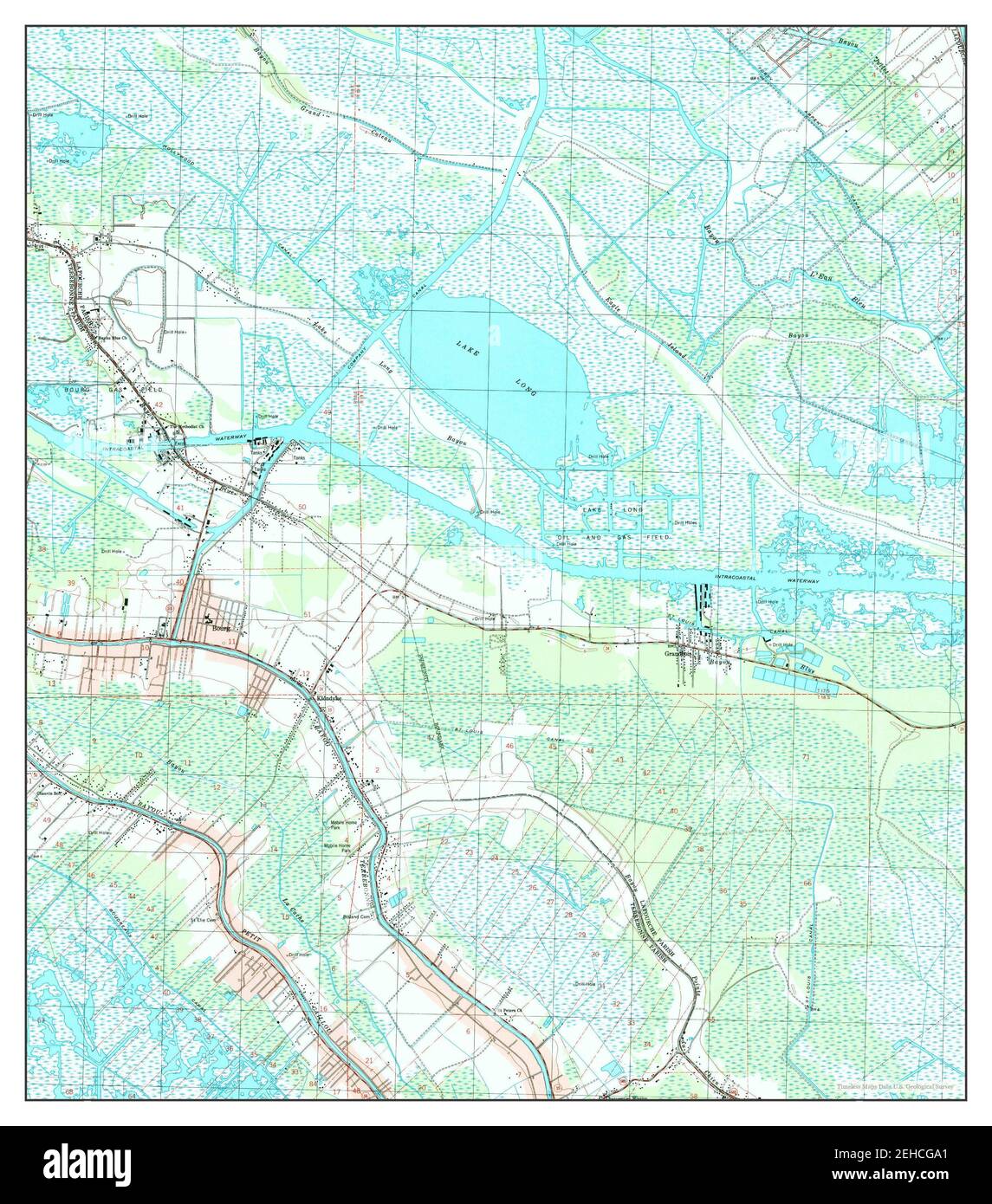 Bourg, Louisiana, map 1998, 124000, United States of America by