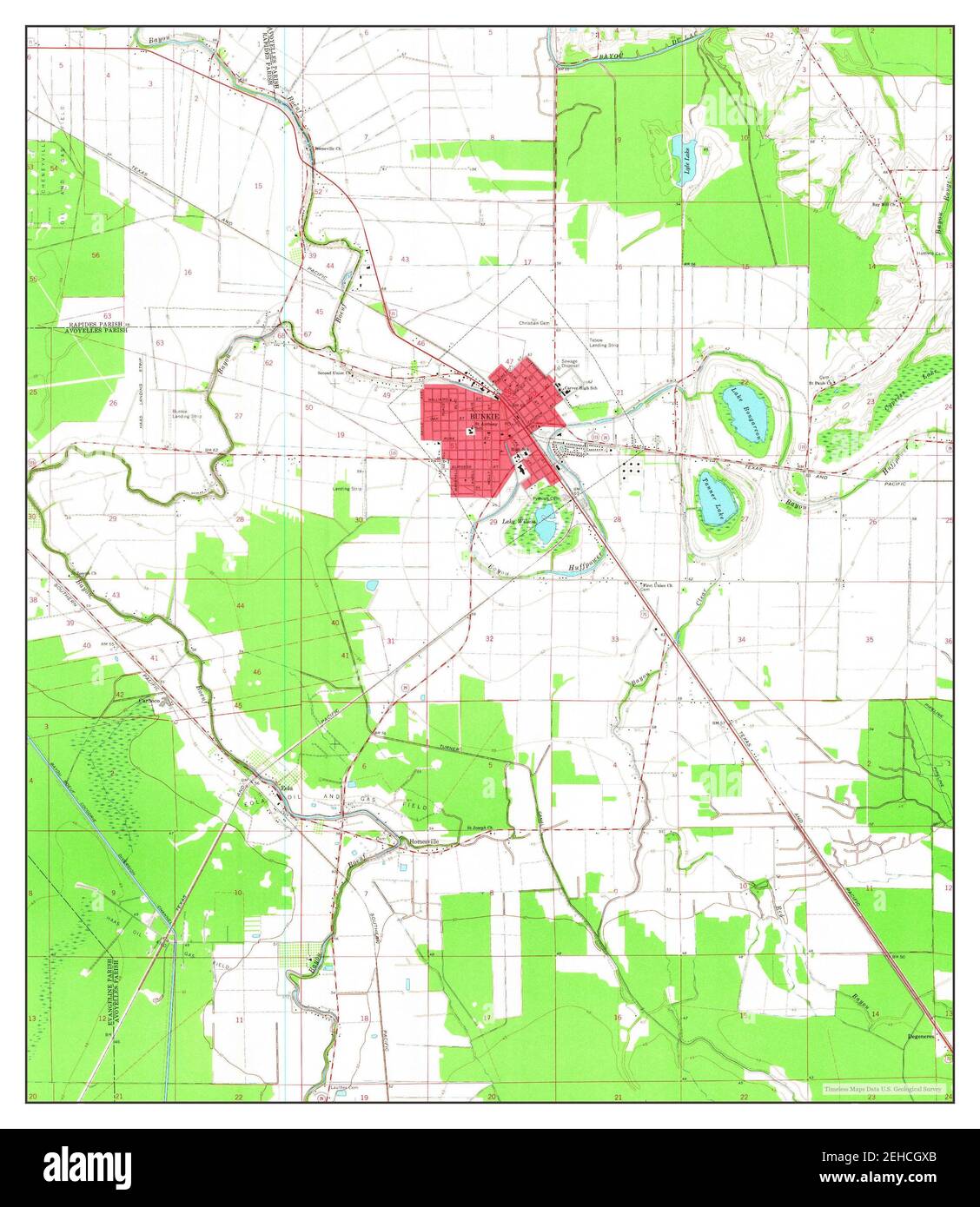 Bunkie, Louisiana, map 1965, 124000, United States of America by