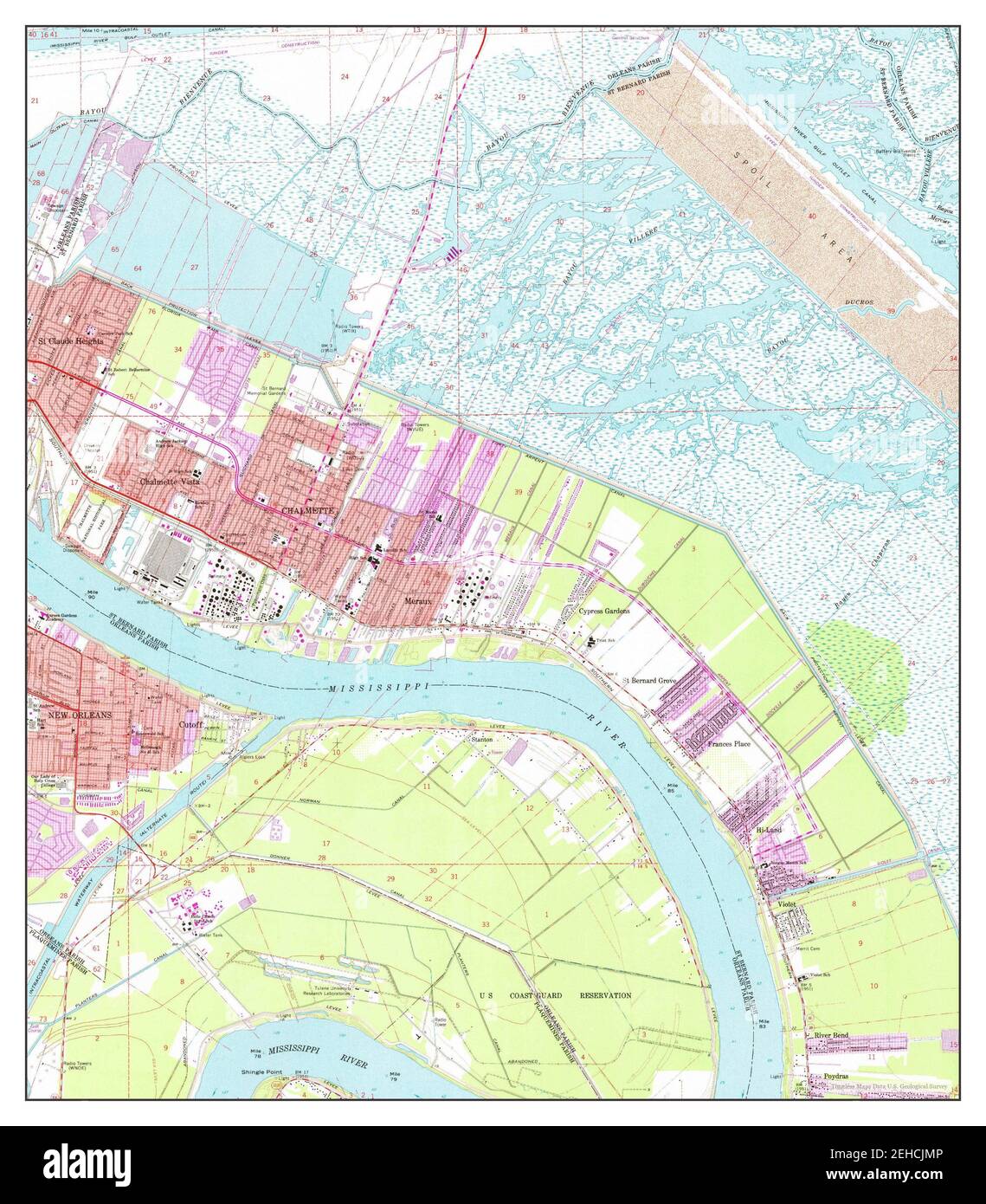 Chalmette, Louisiana, map 1967, 1:24000, United States of America by ...