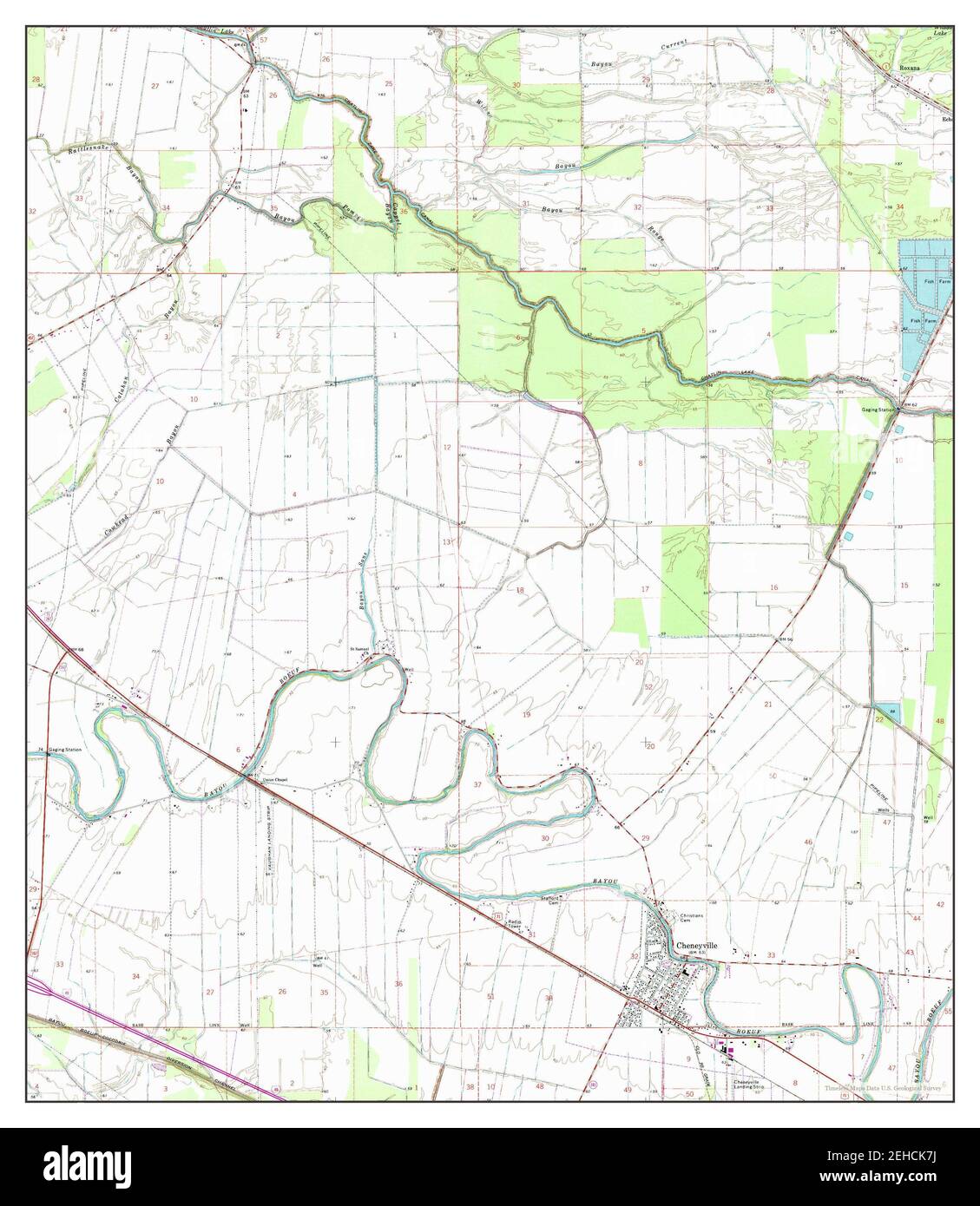 Cheneyville, Louisiana, map 1972, 124000, United States of America by