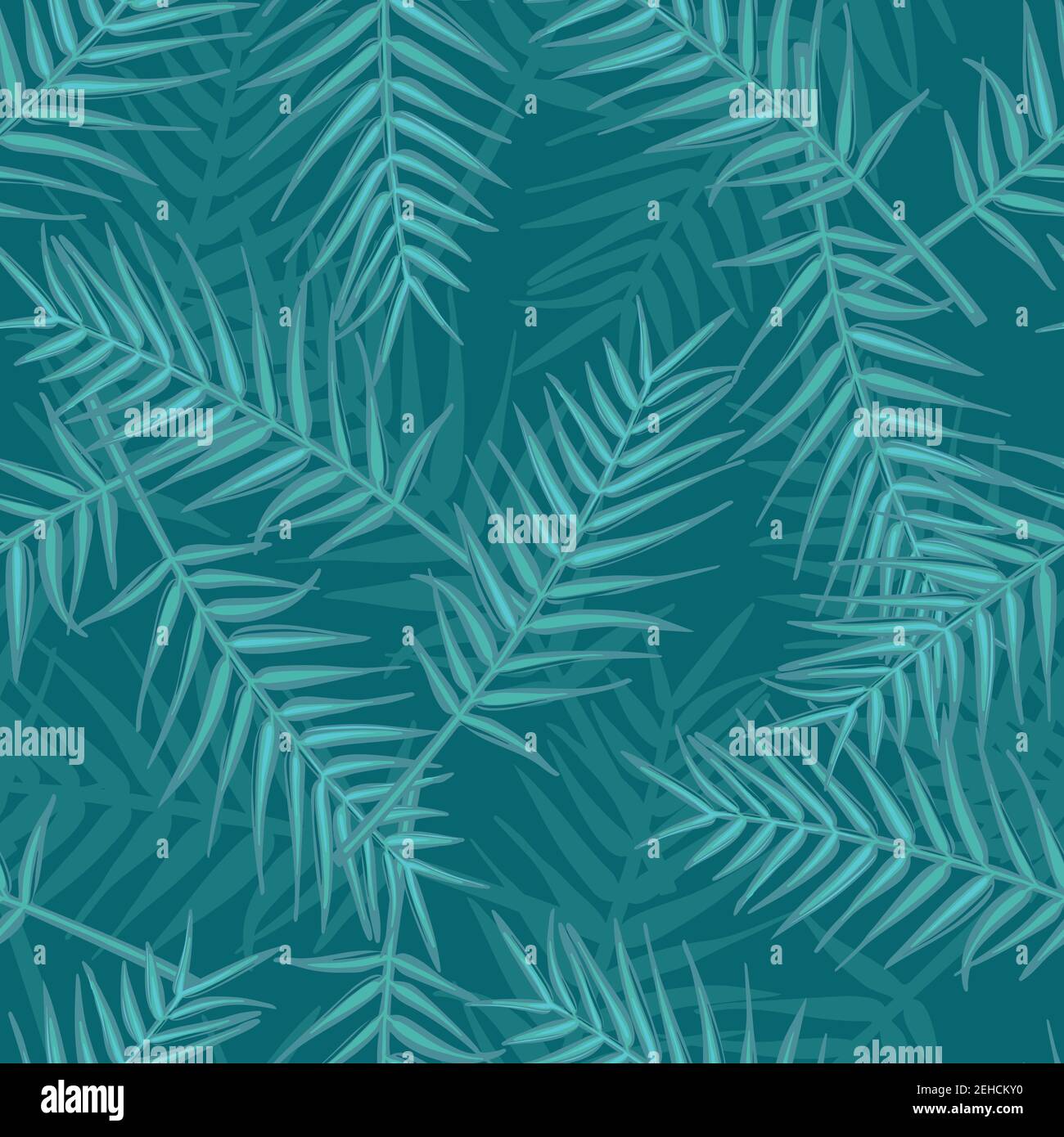 Leaves of palm tree. Seamless vector pattern. Stock Vector