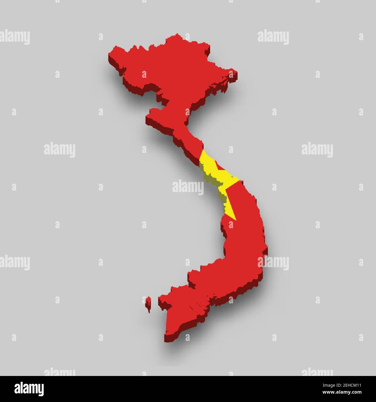 3d isometric Map of Vietnam with national flag. Vector Illustration Stock Vector Image & Art Alamy