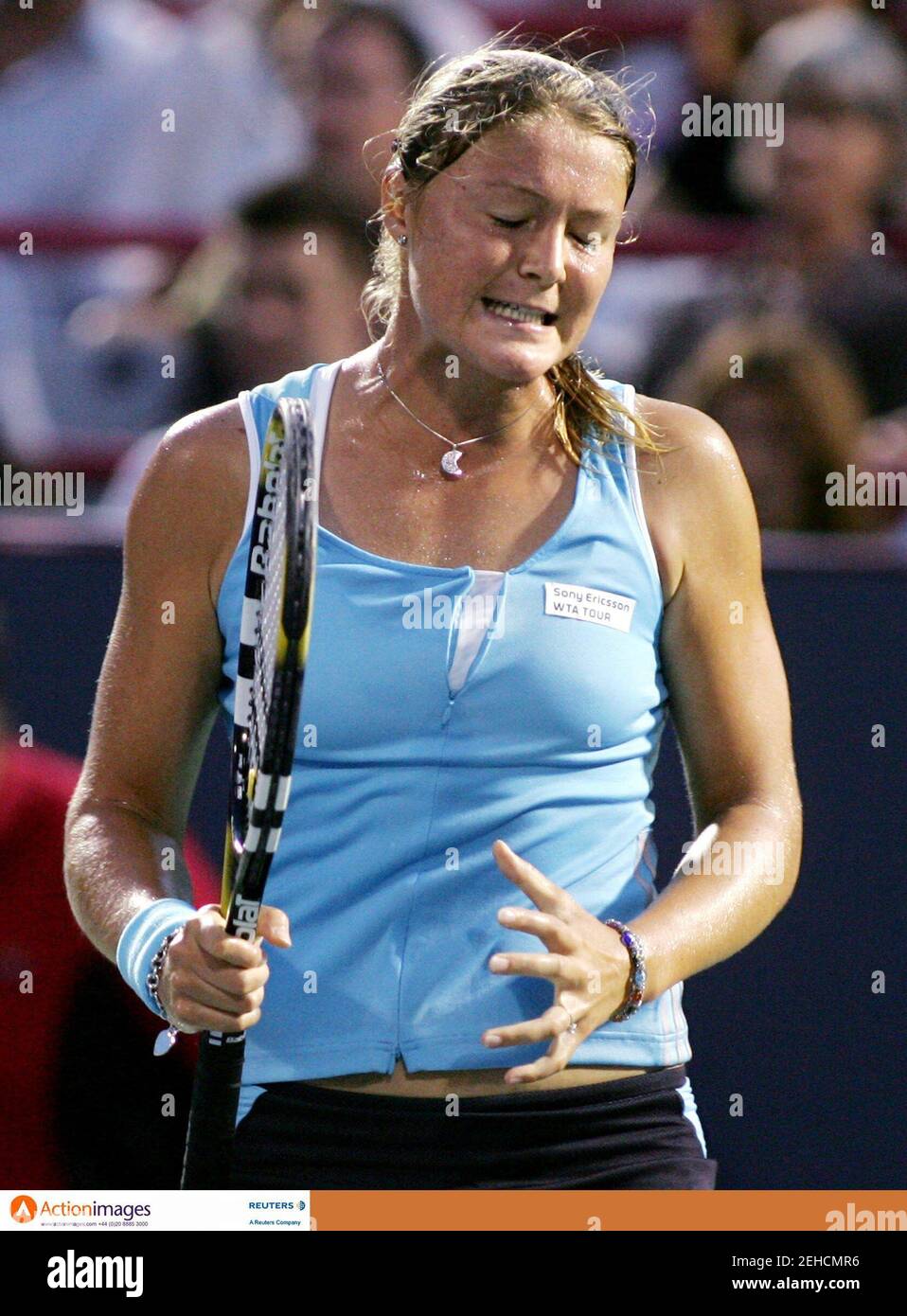 Tennis - Rogers Cup, Sony Ericsson WTA Tour - Montreal, Canada - 15/8/06  Dinara Safina of Russia reacts during her semifinal match against Ana Ivanovic of Serbia at the Rogers Cup, Sony Ericsson WTA Tour in Montreal  Mandatory Credit: Action Images / Chris Wattie  Livepic Stock Photo
