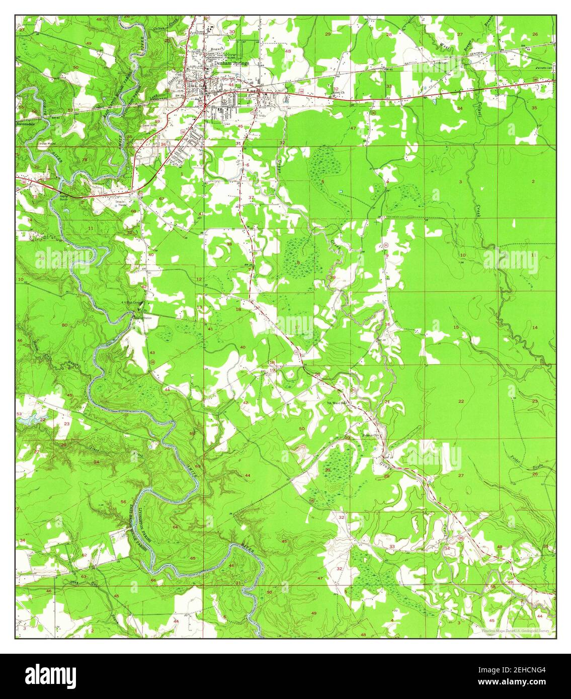 Denham Springs, Louisiana, map 1953, 124000, United States of America