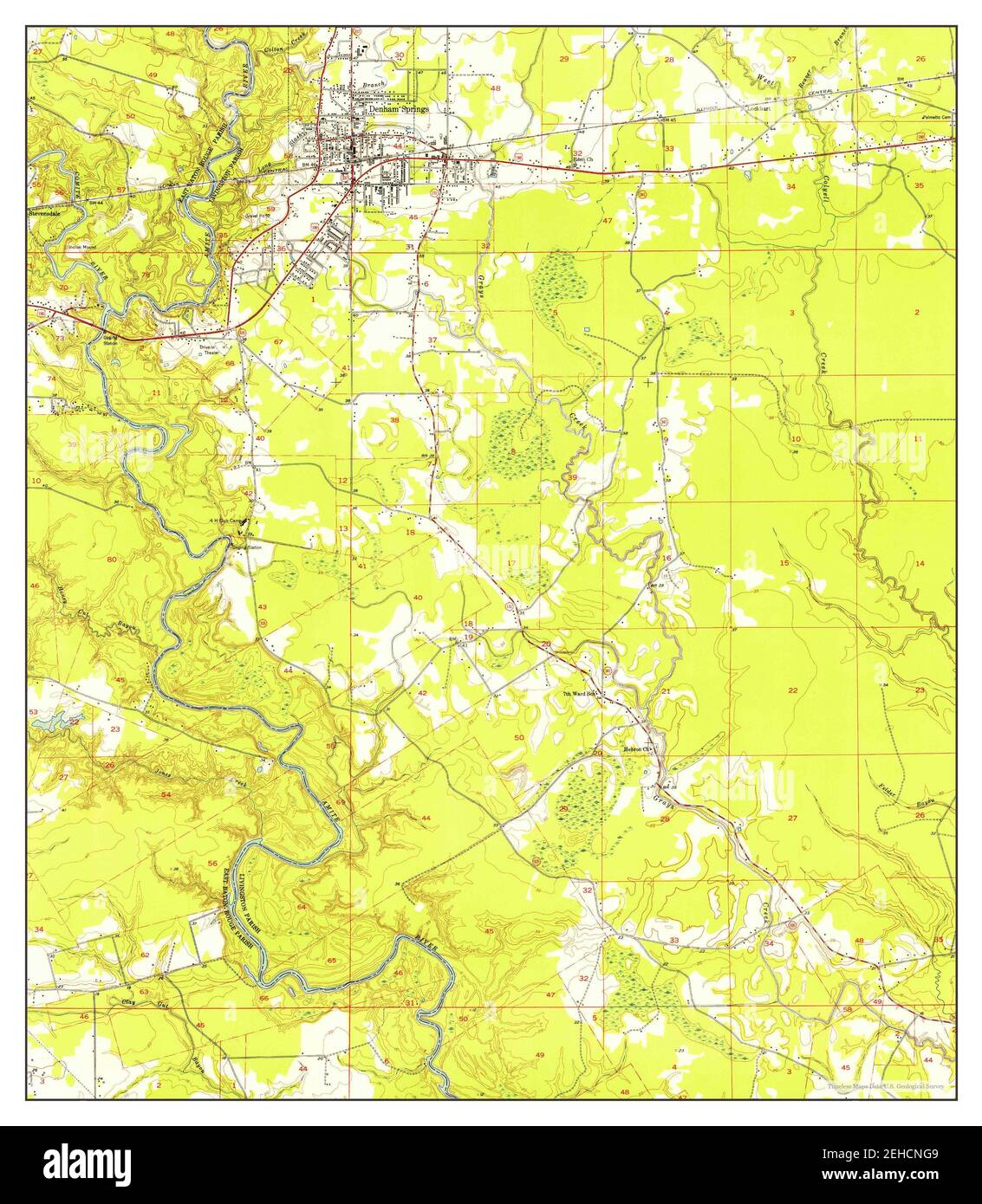 Denham Springs Louisiana Map 1953 1 24000 United States Of America By Timeless Maps Data U S Geological Survey Stock Photo Alamy Denham Springs La Map