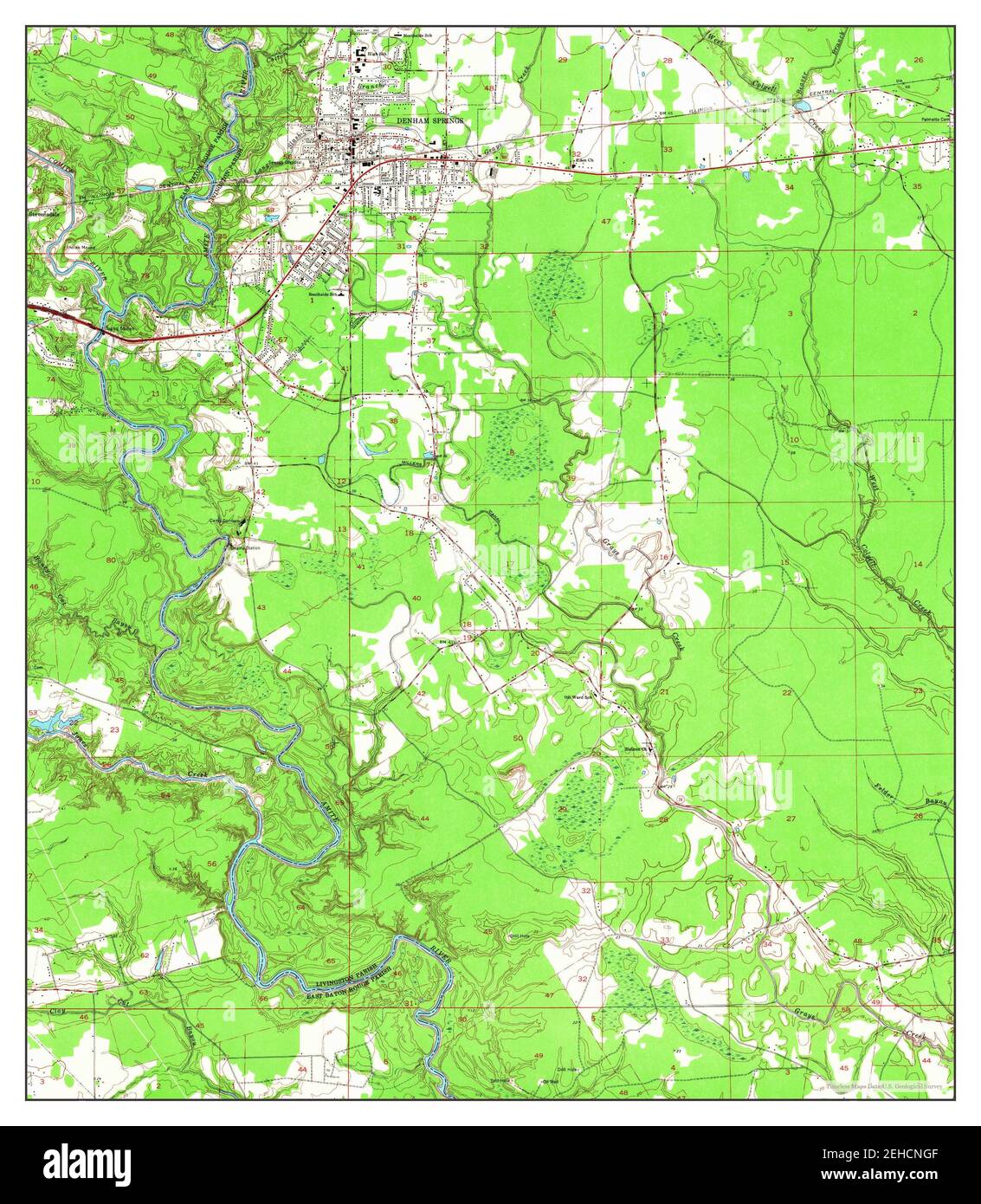 Map of denham springs hires stock photography and images Alamy