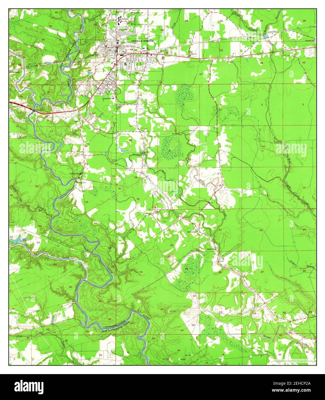 Denham Springs, Louisiana, map 1963, 124000, United States of America