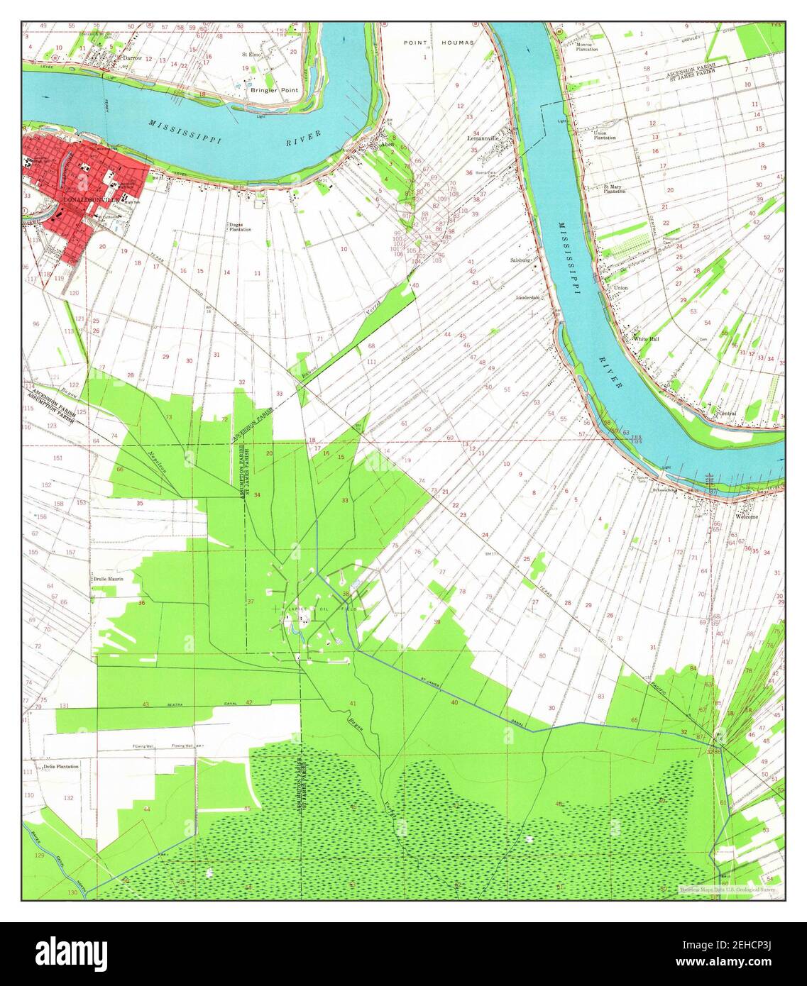 Donaldsonville louisiana map hires stock photography and images Alamy