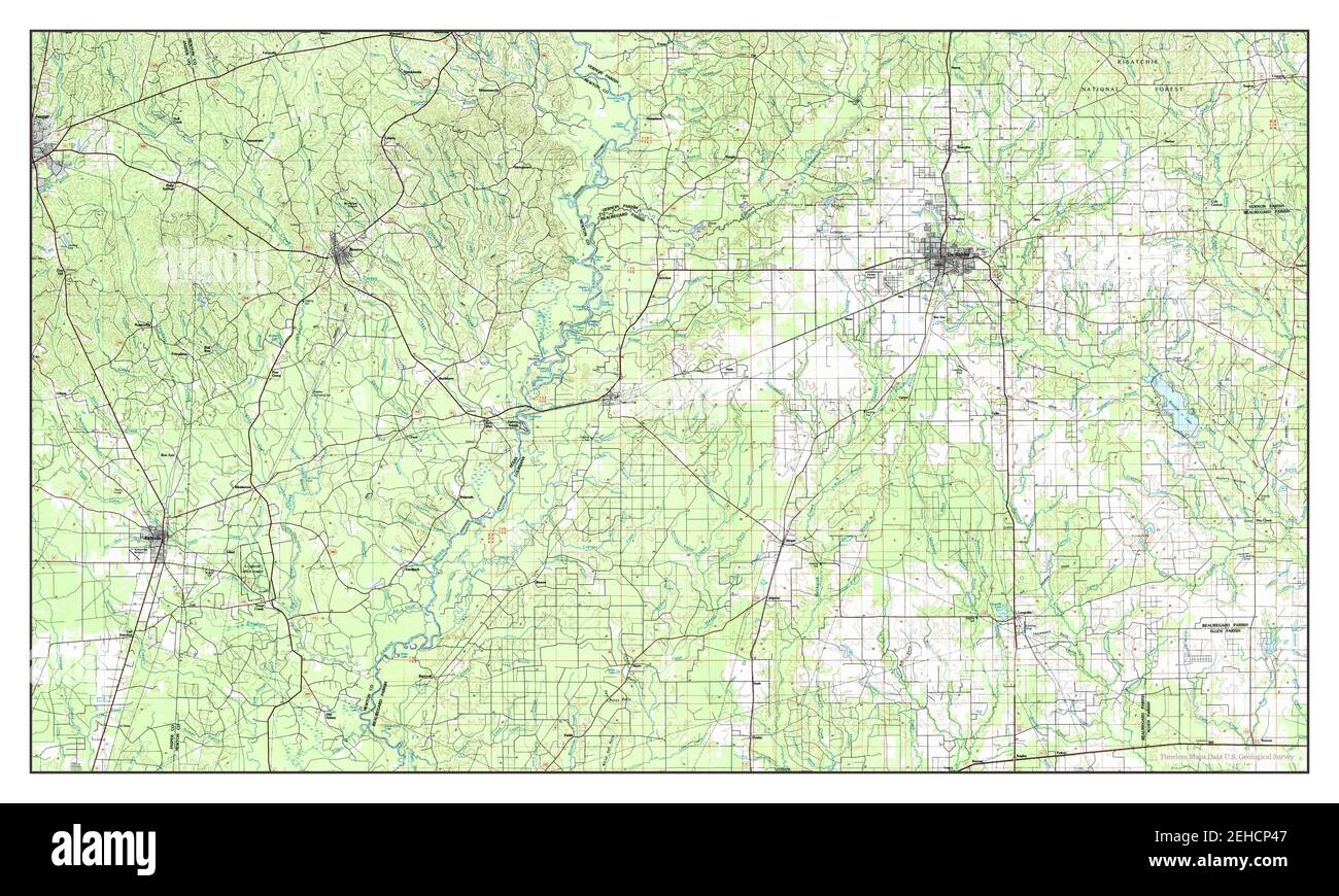 DeRidder, Louisiana, map 1986, 1:100000, United States of America by Timeless Maps, data U.S. Geological Survey Stock Photo