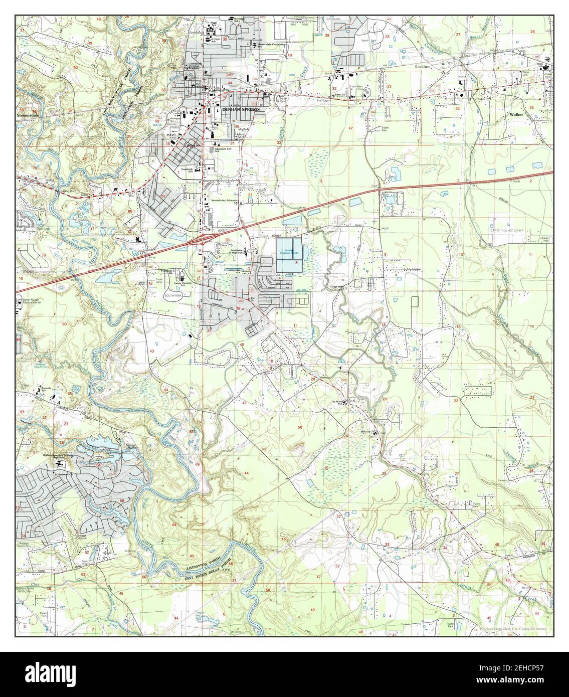 Denham Springs, Louisiana, map 1991, 124000, United States of America