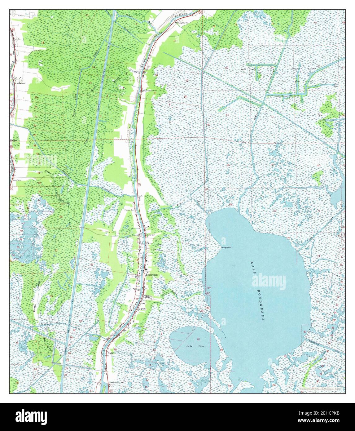 Dulac, Louisiana, map 1964, 124000, United States of America by