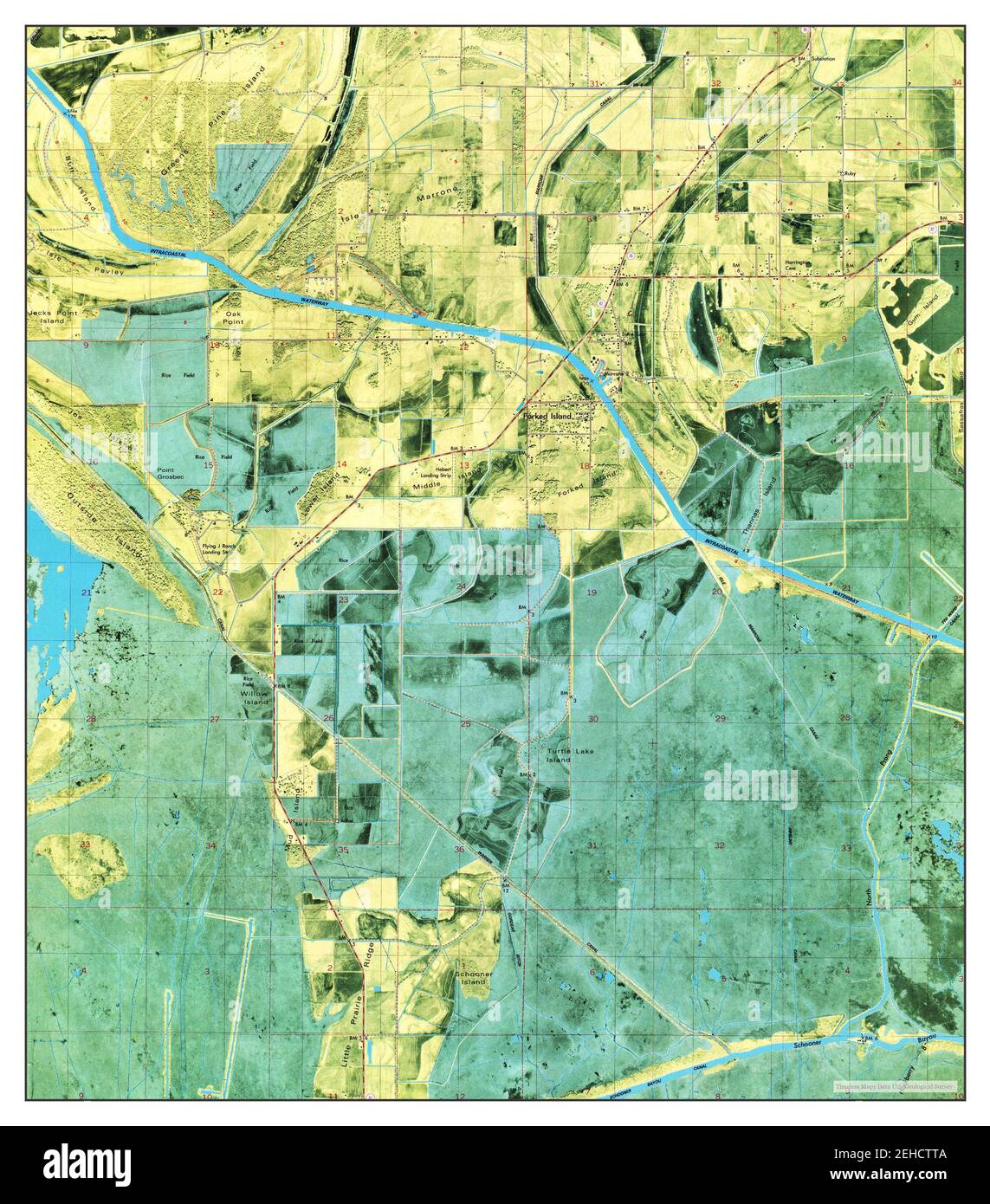 Forked Island, Louisiana, map 1979, 124000, United States of America