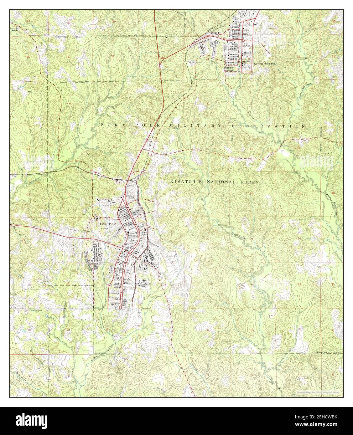 Fort Polk, Louisiana, map 1954, 1:24000