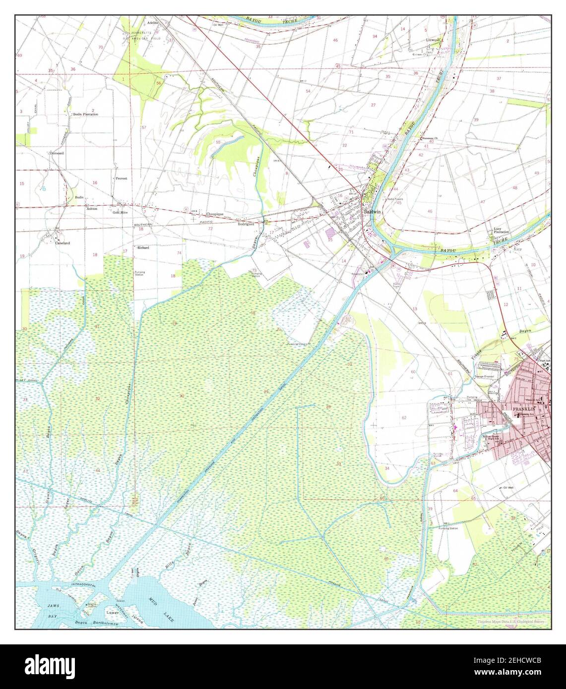 Franklin, Louisiana, map 1963, 124000, United States of America by