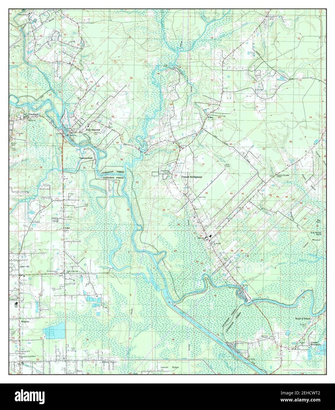 French Settlement, Louisiana, map 1999, 124000, United States of America by Timeless Maps, data
