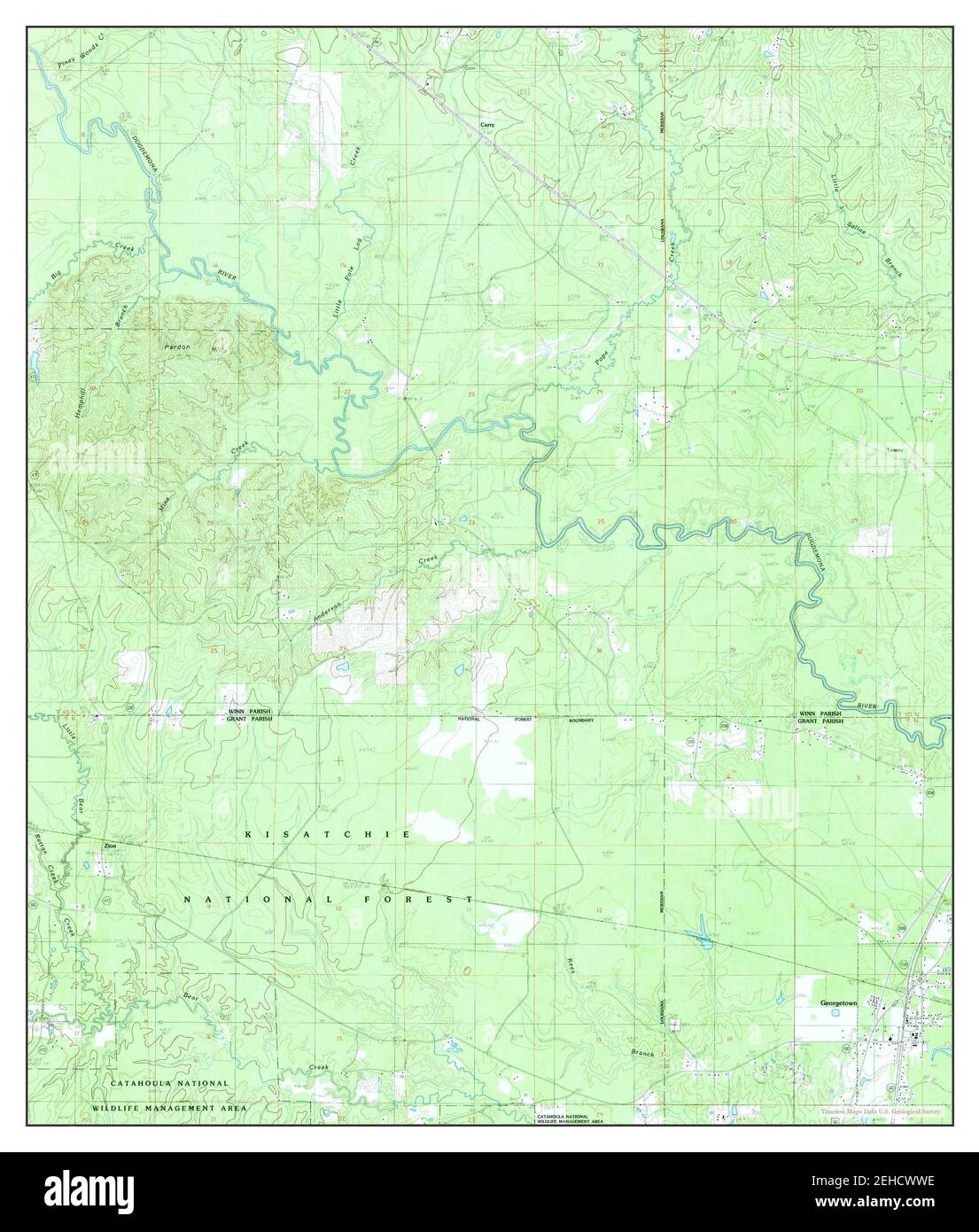 Louisiana, map 1984, 124000, United States of America by