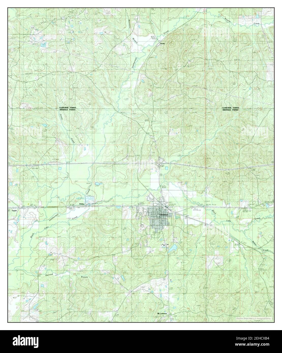 Gibsland, Louisiana, map 1986, 124000, United States of America by