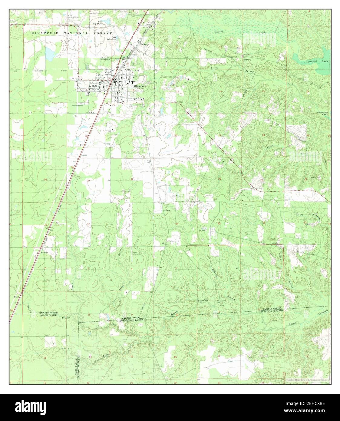 Glenmora, Louisiana, map 1968, 124000, United States of America by