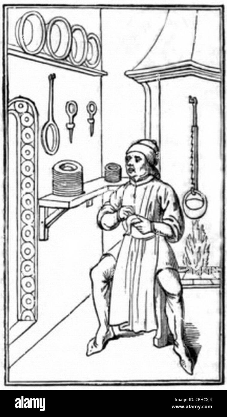 P66c Kitchen of the 15th Century. Stock Photo