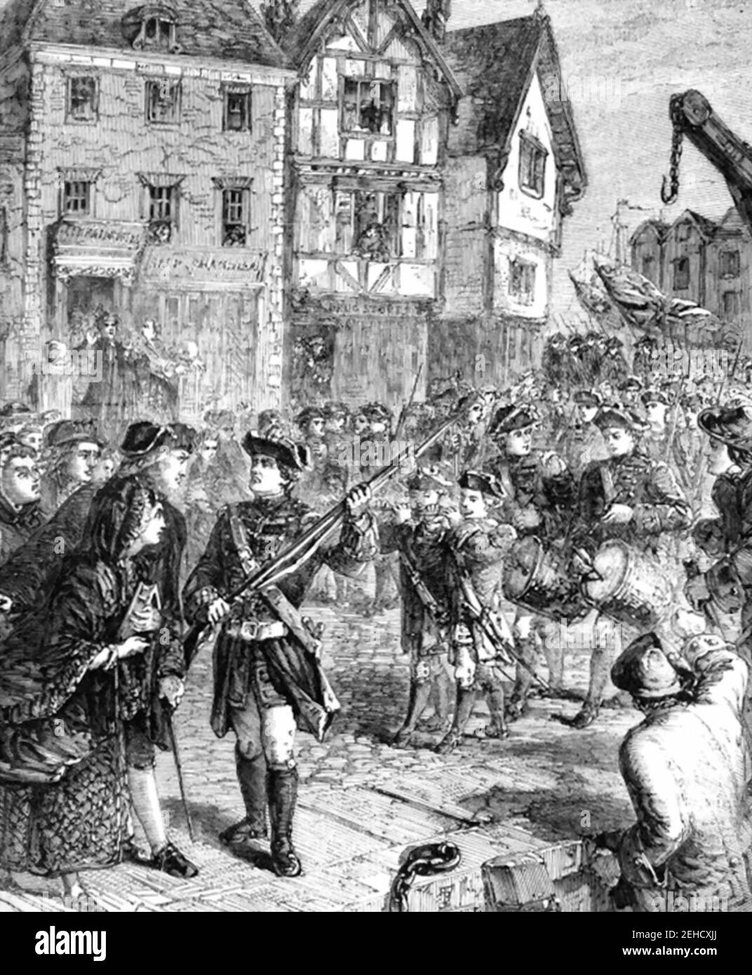 P67 Brtish Troops Entering Boston Stock Photo Alamy   P67 Brtish Troops Entering Boston 2EHCXJJ 