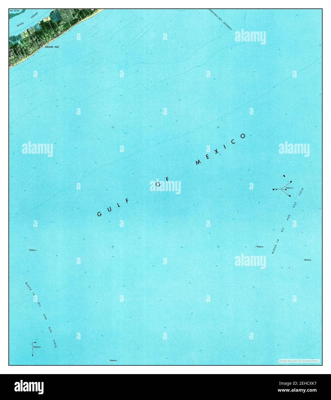 Grand Isle, Louisiana, map 1973, 124000, United States of America by