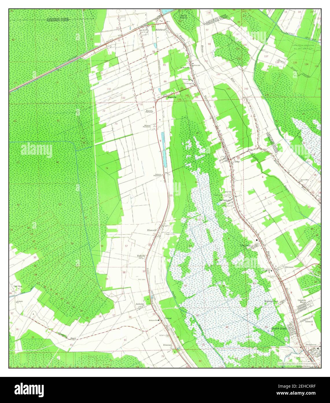 Gray, Louisiana, map 1963, 124000, United States of America by Timeless Maps, data U.S