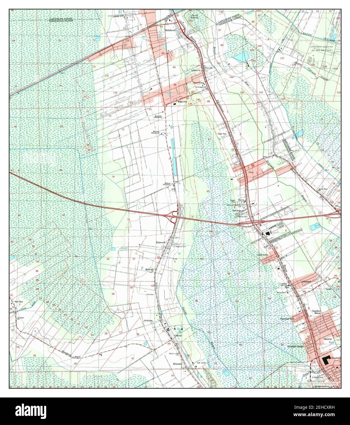 Gray, Louisiana, map 1998, 124000, United States of America by Timeless Maps, data U.S