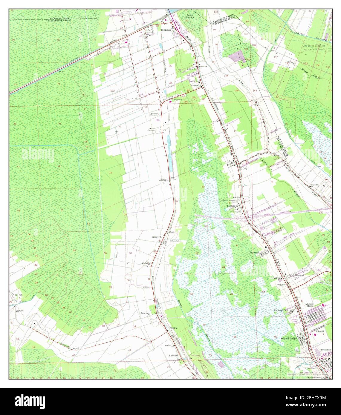 Gray, Louisiana, map 1963, 124000, United States of America by Timeless Maps, data U.S