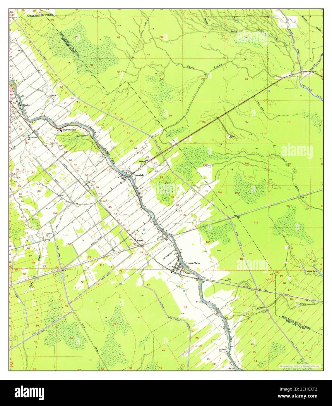 Grosse Tete, Louisiana, map 1954, 124000, United States of America by
