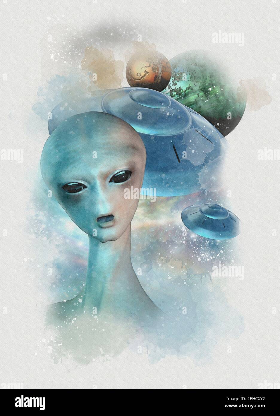 Alien, conceptual illustration Stock Photo