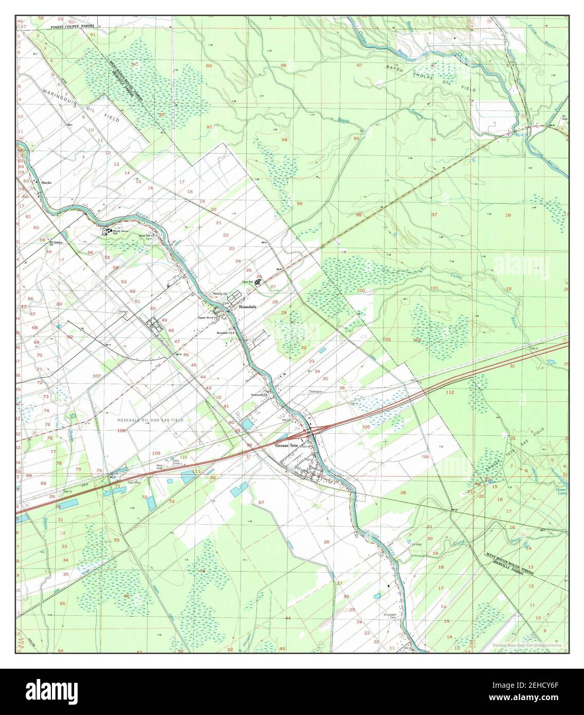 Grosse Tete, Louisiana, map 1992, 124000, United States of America by