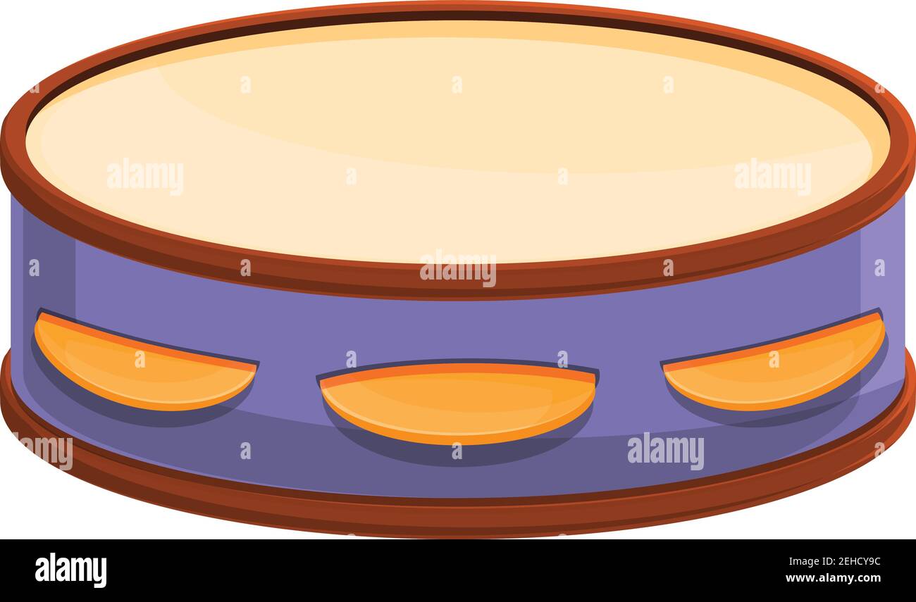 Tambourine drum icon. Cartoon of tambourine drum vector icon for web