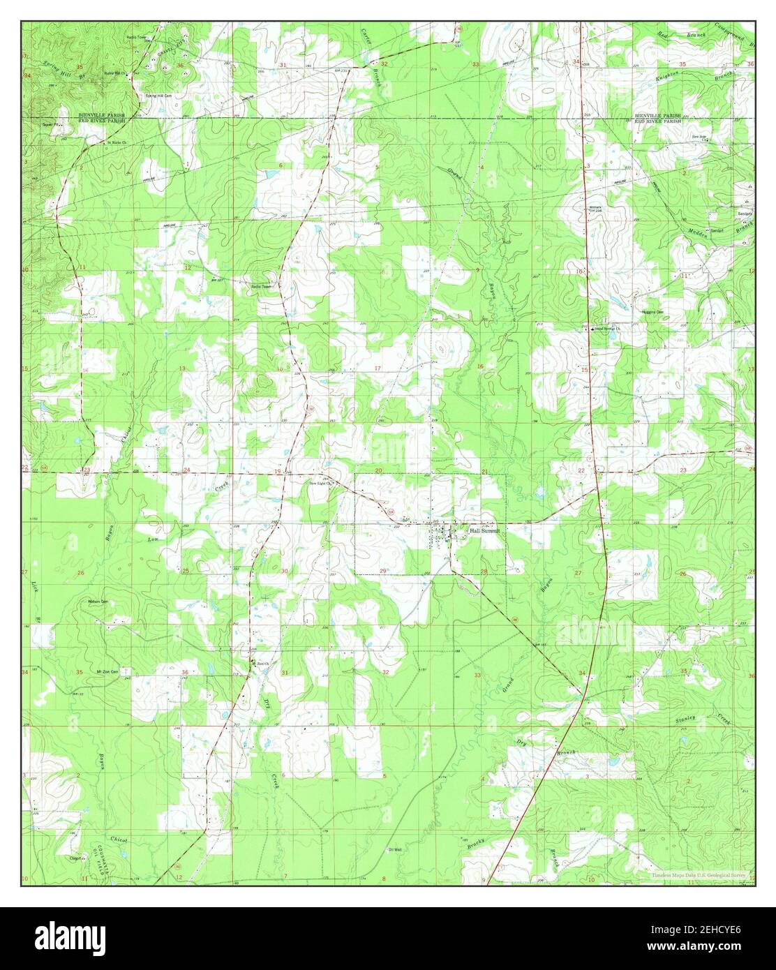 Hall Summit, Louisiana, map 1980, 124000, United States of America by