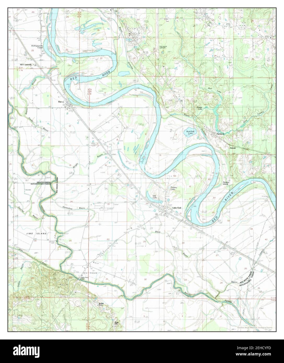 Hanna, Louisiana, map 1989, 1:24000, United States of America by Timeless Maps, data U.S. Geological Survey Stock Photo