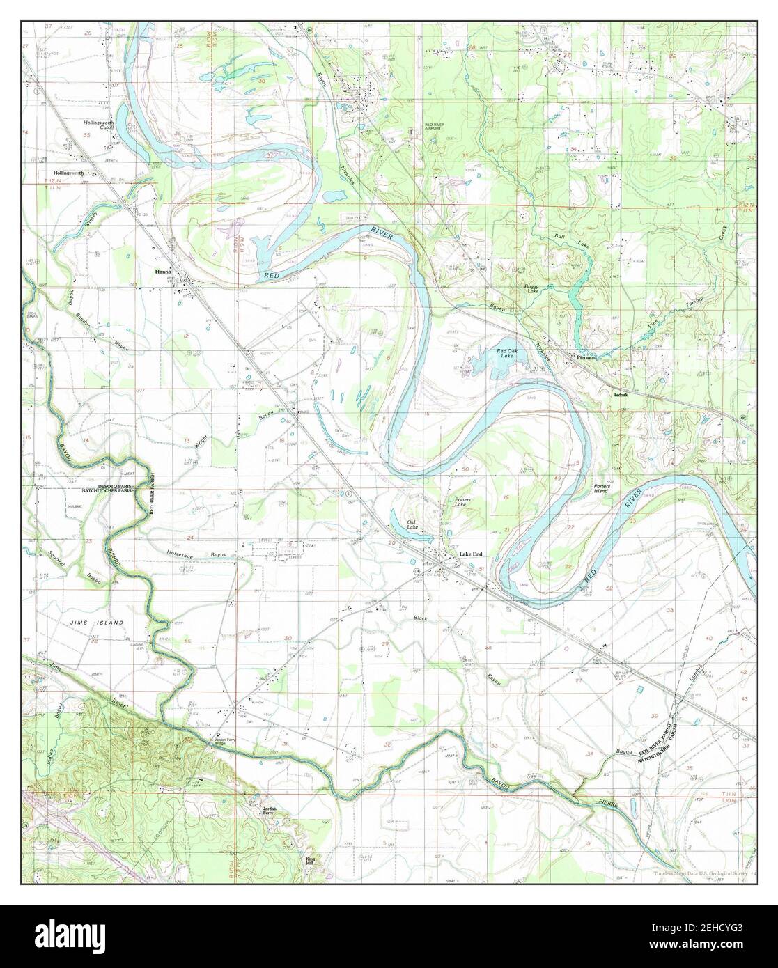 Hanna, Louisiana, map 1989, 1:24000, United States of America by Timeless Maps, data U.S. Geological Survey Stock Photo