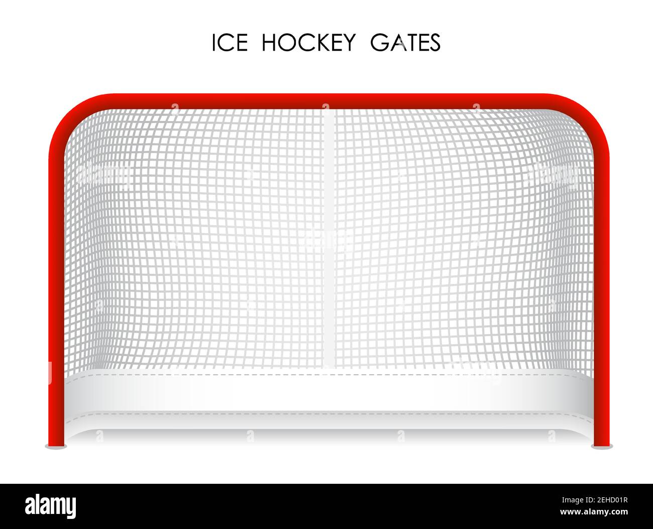 realistic ice hockey goal with fluttering net. Team sports. Active lifestyle. Vector Stock
