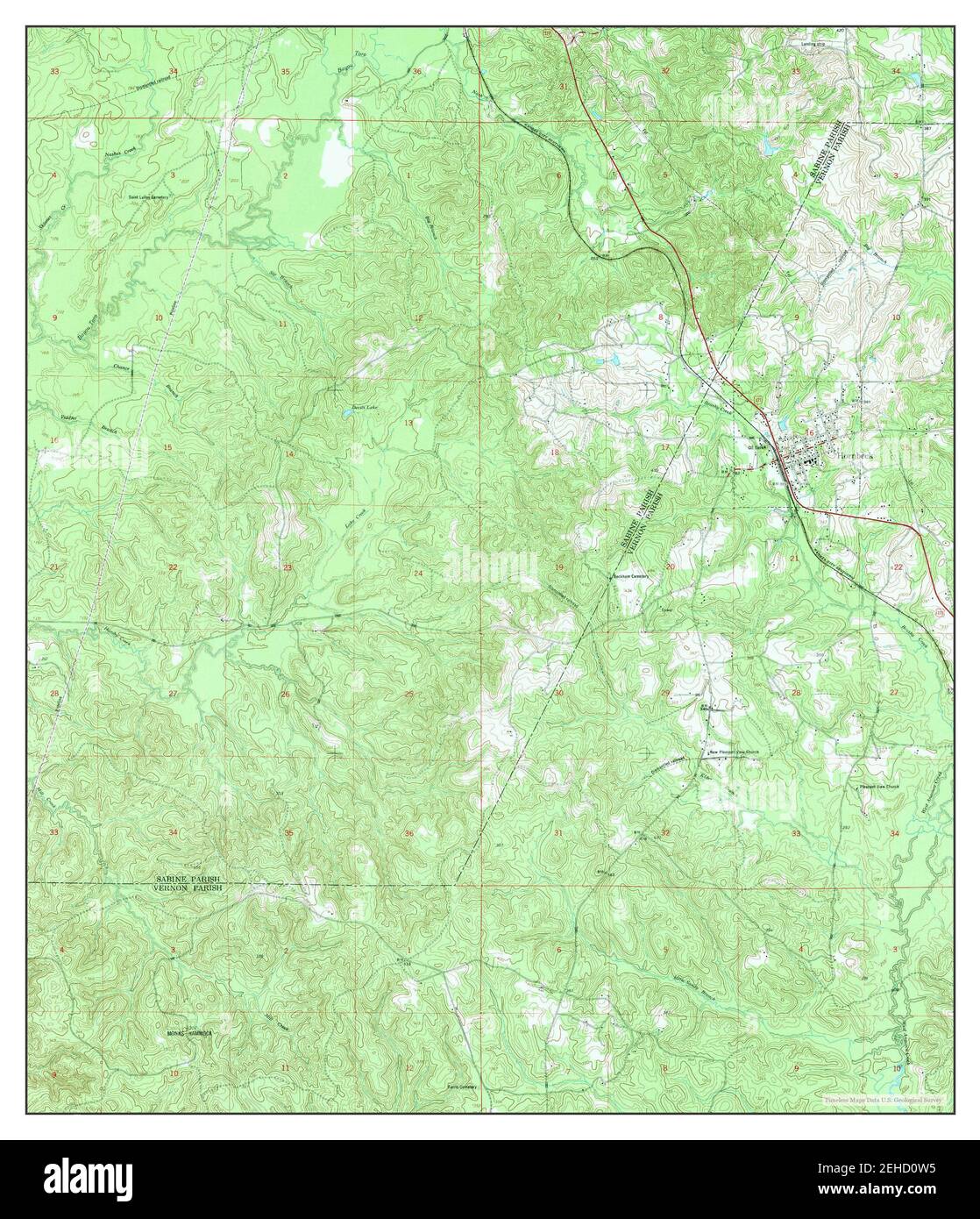 Hornbeck, Louisiana, map 1954, 124000, United States of America by