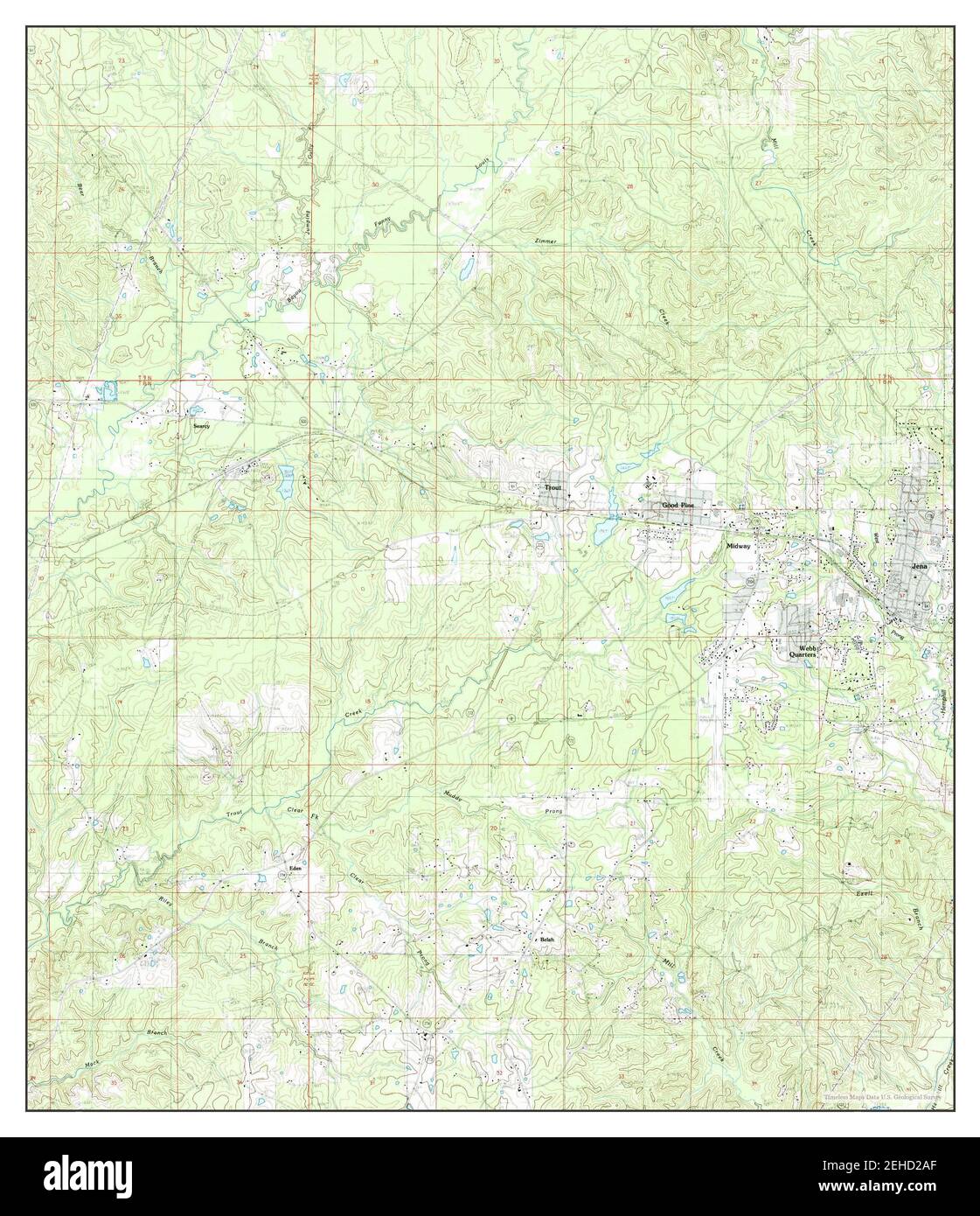 Jena West, Louisiana, map 1985, 124000, United States of America by